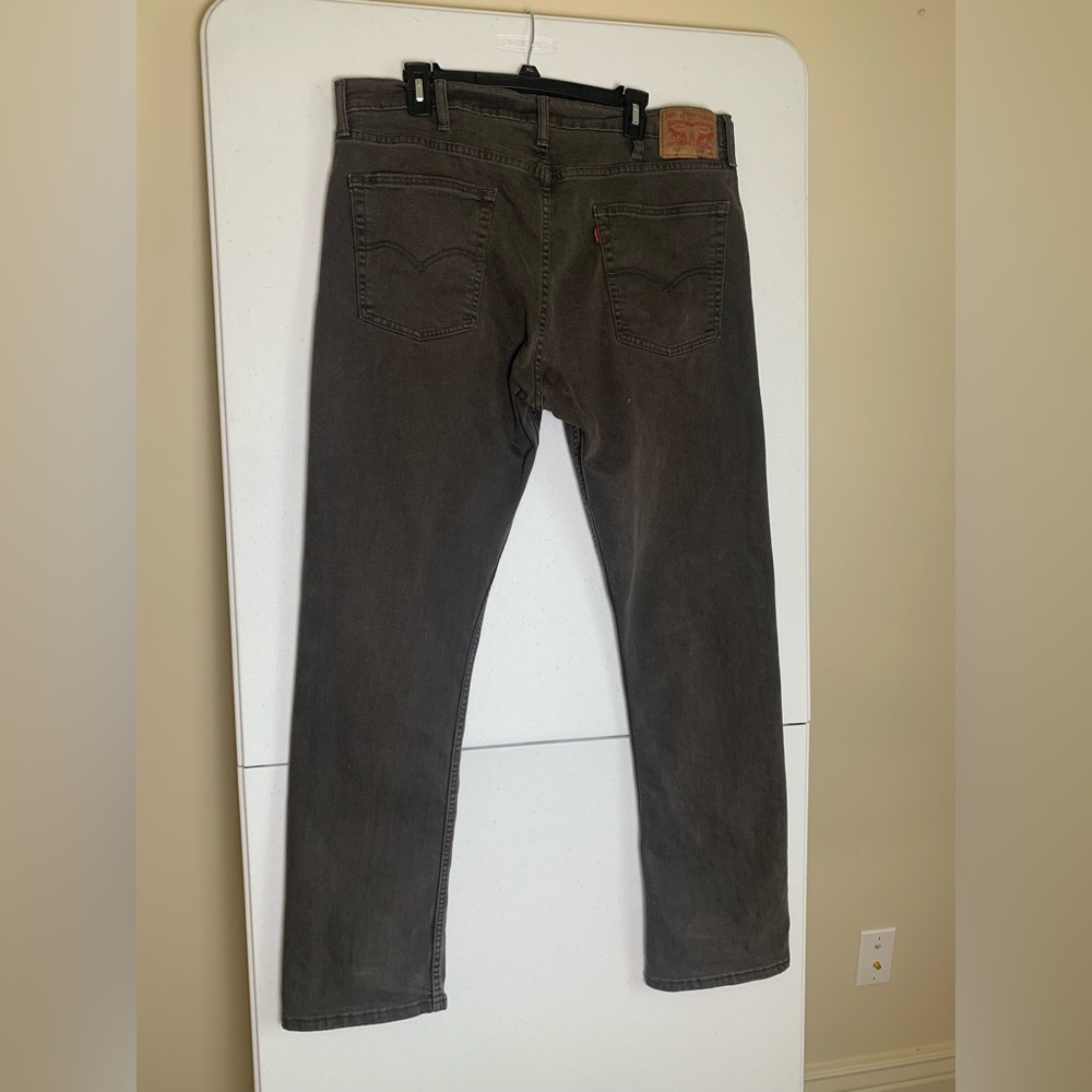 Levi’s 513 Straight Denim Jeans. Grey. Men. Zipper Fly. Cotton Size 38 × 32